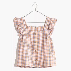 NWT Madewell Plaid Button Front Sleeveless Top - Size XS